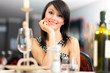 Photo : Beautiful woman at the restaurant Beautiful woman at the restaurant