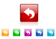 arrow back vector glossy web icon set