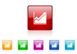 histogram vector glossy web icon set