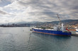 tanker in big italian port genoa, italy