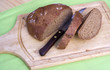 wooden board with bread