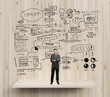 man standing on shelf
