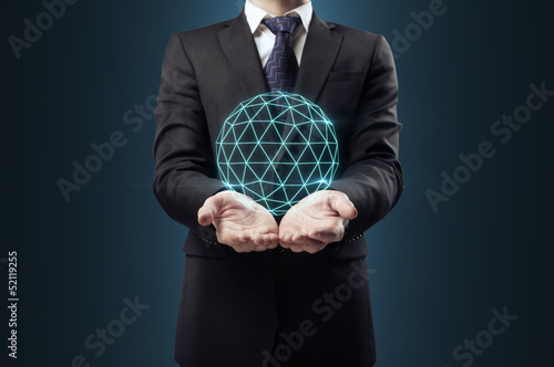 Photo: man holding geospere man holding geospere