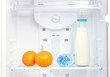 Open refrigerator with diet food