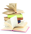 Stack of books isolated on white