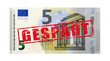 5 Euro Geldschein mit Stempel "Gespart"