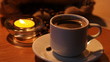 Video: Romantic background with a cup of coffee and candles Romantic background with a cup of coffee and candles