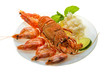 Spiny lobster, shrimps and rice