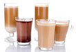 Photo: Layered coffee isolated on white Layered coffee isolated on white