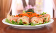 Stuffed cabbage rolls on table at home