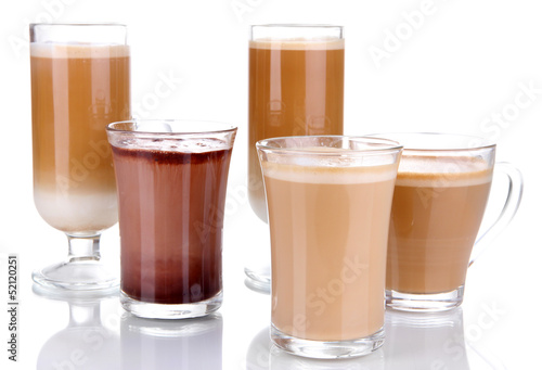 Photo: Layered coffee isolated on white Layered coffee isolated on white