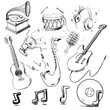 Musical instruments and icons collection