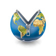 Zipper Earth, Earth map texture source: cinema4dtutorial.net