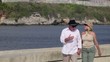Video: Elderly people on travel, old man and woman walking, kissing Elderly people on travel, old man and woman walking, kissing