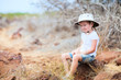 Little girl on a hike