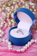 engagement ring on pink cloth