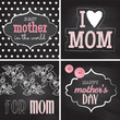 Set of greeting cards for Mother's Day. Vector illustration