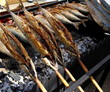 Grilled fish in Munich Oktoberfest, Steckerlfisch