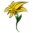 Vector: Yellow flower isolated on white Yellow flower isolated on white