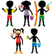 Kids Swimsuit Silhouettes