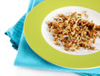 Wheat germs on plate isolated on white