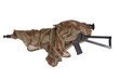 camouflaged kalashnikov AK with sniper scope