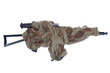 camouflaged kalashnikov AK with sniper scope