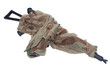 camouflaged kalashnikov AK with sniper scope