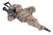 camouflaged kalashnikov AK with sniper scope