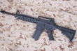 M4 carbine on us marines camouflage uniform