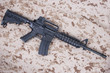 M4A1 carbine on us marines camouflage uniform