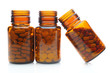 Three Brown Pill Bottles