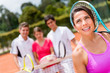 Thoughtful tennis player