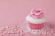 Photo: Cupcake with pink flowers Cupcake with pink flowers