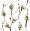 Vintage Flowers Seamless Pattern Background