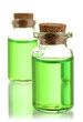 Bottles with basics oils isolated on white