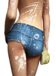 Illustration: Female holding a sponge with soap suds ,car wash theme. Female holding a sponge with soap suds ,car wash theme.