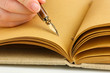 Beautiful old notebook close up