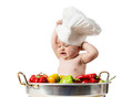 Bambina con cappello da chef