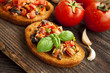 Bruschetta with tomatoes and tuna
