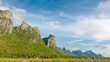 Timelapse mountain and blue sky