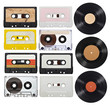 music audio tape vynil vinyl vintage