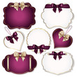 Set of elegant cards with bows 