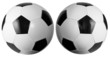 Set of two soccerballs isolated with clipping path included. Lig