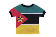 Foto: Small shirt with Mozambique flag isolated on white background Small shirt with Mozambique flag isolated on white background