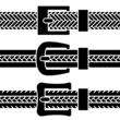 vector buckle braided belt black symbols