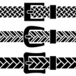 vector buckle braided belt black symbols
