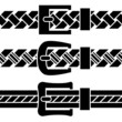 vector buckle braided belt black symbols