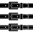 vector buckle quilted belt black symbols