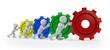 3d small people - team with gears